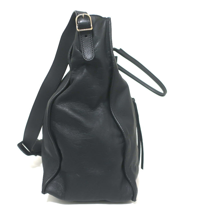 Balenciaga Tube Tote Black Leather Large Shoulder Bag