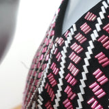 Retrofete beaded zebra-pink asymmetric cutout mini dress, size XS - authentic pre-owned luxury, gently worn