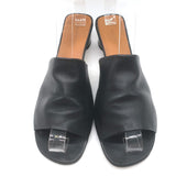 Robert Clergerie Lea Metal-Heel Mules Black Leather Size 41 Open-Toe Sandals