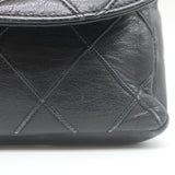 Vintage Chanel CC Turnlock Chain-Trimmed Quilted Mini Belt Bag Black Leather