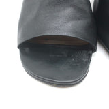 Robert Clergerie Lea Metal-Heel Mules Black Leather Size 41 Open-Toe Sandals