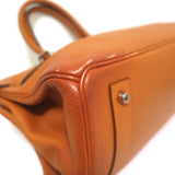 Hermes Shoulder Birkin 42 JPG Orange Clemence Leather Palladium Hardware