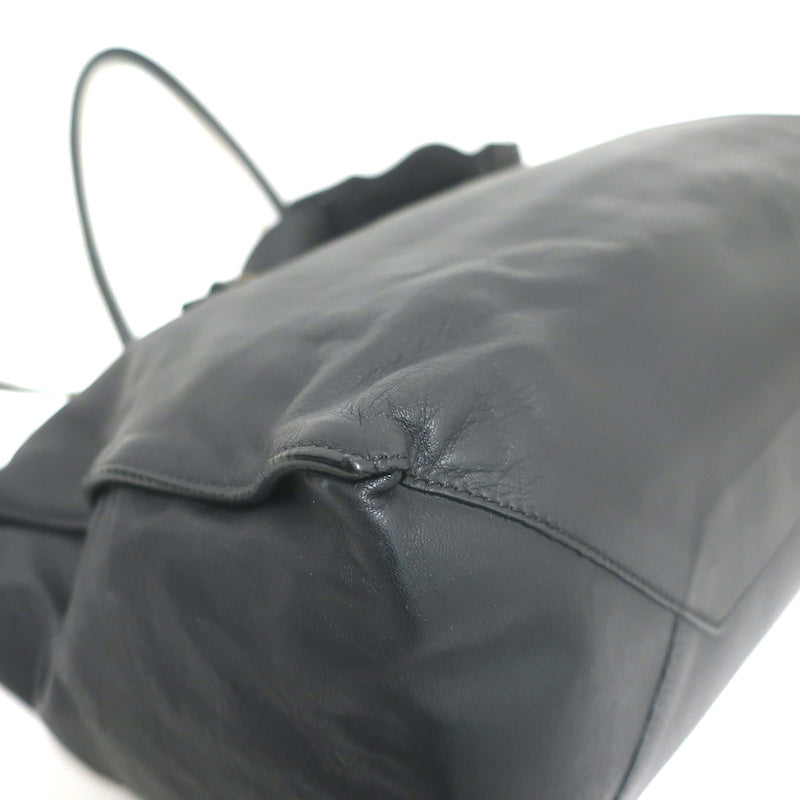 Balenciaga Tube Tote Black Leather Large Shoulder Bag