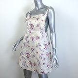 Prada Radzmir A-Line Mini Dress Ivory Floral Print Wool-Silk Size 38