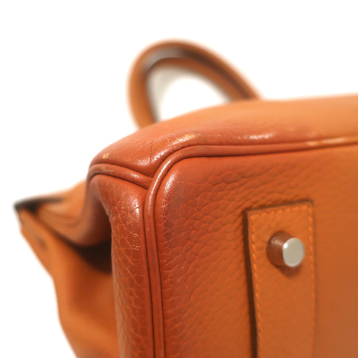 Hermes Shoulder Birkin 42 JPG Orange Clemence Leather Palladium Hardware