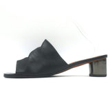 Robert Clergerie Lea Metal-Heel Mules Black Leather Size 41 Open-Toe Sandals