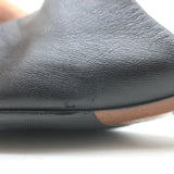 Robert Clergerie Lea Metal-Heel Mules Black Leather Size 41 Open-Toe Sandals