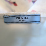 Prada Radzmir A-Line Mini Dress Ivory Floral Print Wool-Silk Size 38