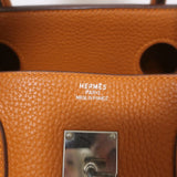 Hermes Shoulder Birkin 42 JPG Orange Clemence Leather Palladium Hardware