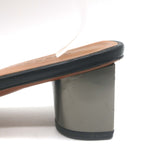 Robert Clergerie Lea Metal-Heel Mules Black Leather Size 41 Open-Toe Sandals