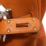 Hermes Shoulder Birkin 42 JPG Orange Clemence Leather Palladium Hardware
