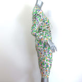 Baum und Pferdgarten ruched floral stretch silk dress in multi-color, size 36, authentic pre-owned and gently worn