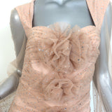 Badgley Mischka Party Girl Crystal-Embellished Mini Dress Blush Size 6 NEW