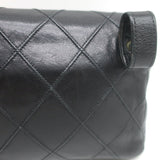 Vintage Chanel CC Turnlock Chain-Trimmed Quilted Mini Belt Bag Black Leather