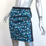 Sacai Luck Floral Print Mini Skirt Blue Cotton Size 0