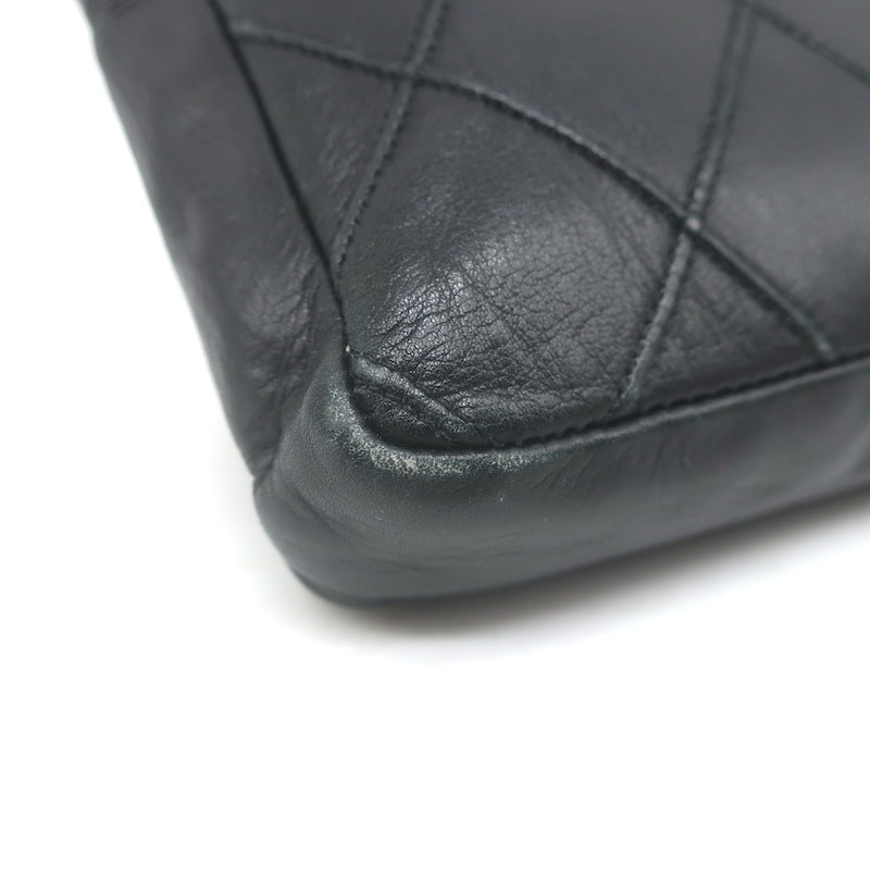 Vintage Chanel CC Turnlock Chain-Trimmed Quilted Mini Belt Bag Black Leather