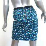 Sacai Luck Floral Print Mini Skirt Blue Cotton Size 0