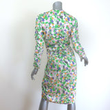 Baum und Pferdgarten Aditri ruched dress in floral stretch silk (multi-color), size 36 — authentic pre-owned, gently worn