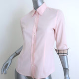 Burberry London Nova Check Cuff Button Down Shirt Light Pink Cotton Size Small
