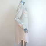 James Perse Military Shirtdress Ecru Linen Size 2 Long Sleeve Mini Dress