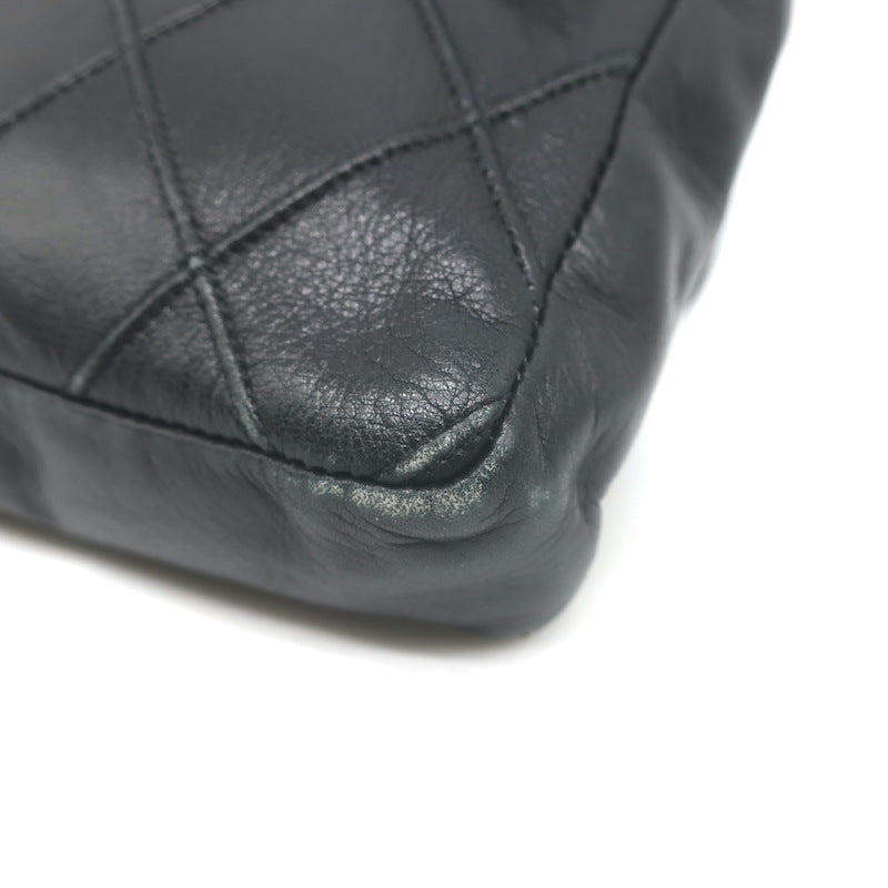 Vintage Chanel CC Turnlock Chain-Trimmed Quilted Mini Belt Bag Black Leather