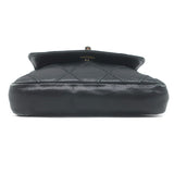Vintage Chanel CC Turnlock Chain-Trimmed Quilted Mini Belt Bag Black Leather