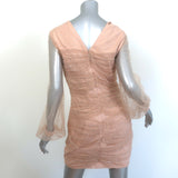 Badgley Mischka Party Girl Crystal-Embellished Mini Dress Blush Size 6 NEW