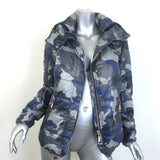 Authier Sestriere Camouflage Hooded Puffer Jacket Blue Size 44
