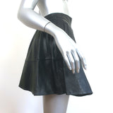 L'Agence Perforated Leather Mini Skirt Black Size 4