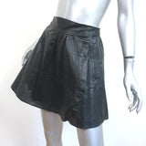 L'Agence Perforated Leather Mini Skirt Black Size 4
