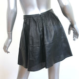 L'Agence Perforated Leather Mini Skirt Black Size 4