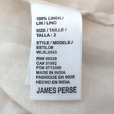 James Perse Military Shirtdress Ecru Linen Size 2 Long Sleeve Mini Dress