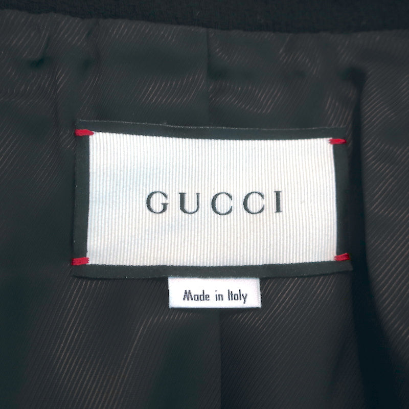 Gucci Belted Jacket Black Wool Crepe Size 44