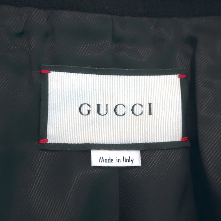 Gucci Belted Jacket Black Wool Crepe Size 44