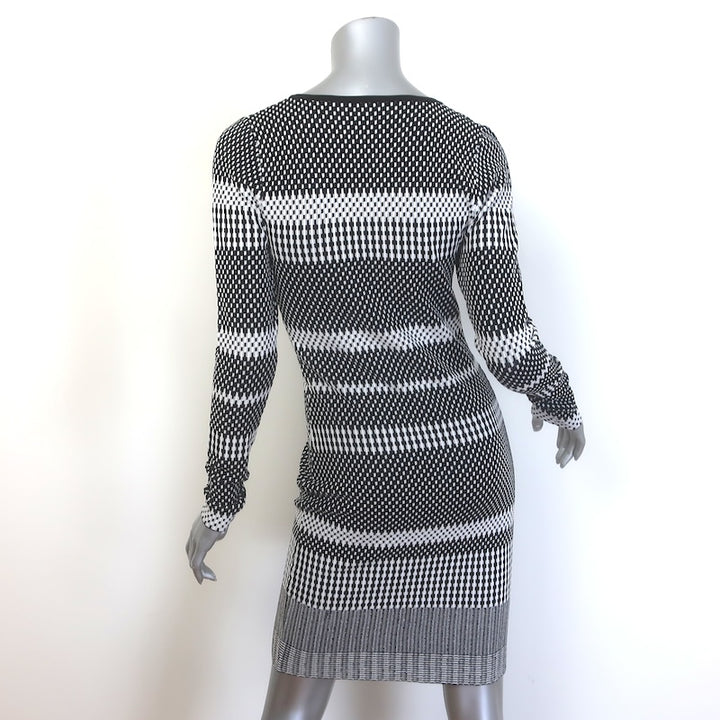 Diane von Furstenberg Klaus Dress Black/White Stretch Knit Size Small NEW