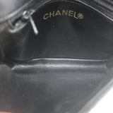 Vintage Chanel CC Turnlock Chain-Trimmed Quilted Mini Belt Bag Black Leather