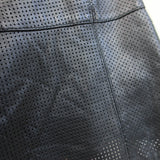 L'Agence Perforated Leather Mini Skirt Black Size 4