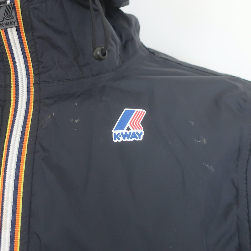 K-Way Le Vrai Claude 3.0 Packable Full-Zip Windbreaker Jacket Black Size Small
