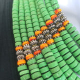 Masha Archer Beaded Collar Necklace Nile Green