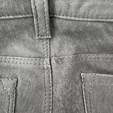 J Brand L8001 Leather Skinny Pants Grey Rock Size 25