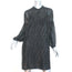 Intropia Long Sleeve Mini Dress Black Lurex Burnout Size 40