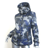 Authier Sestriere Camouflage Hooded Puffer Jacket Blue Size 44