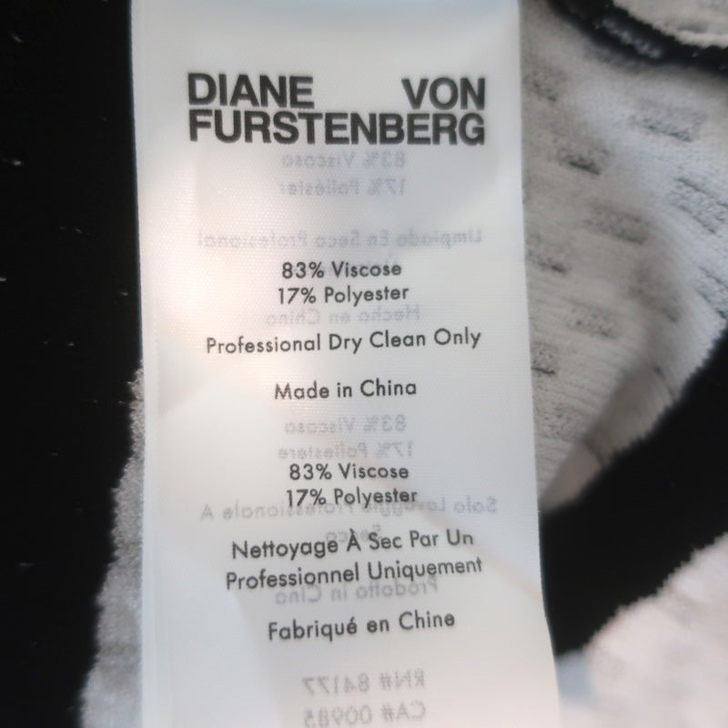Diane von Furstenberg Klaus Dress Black/White Stretch Knit Size Small NEW