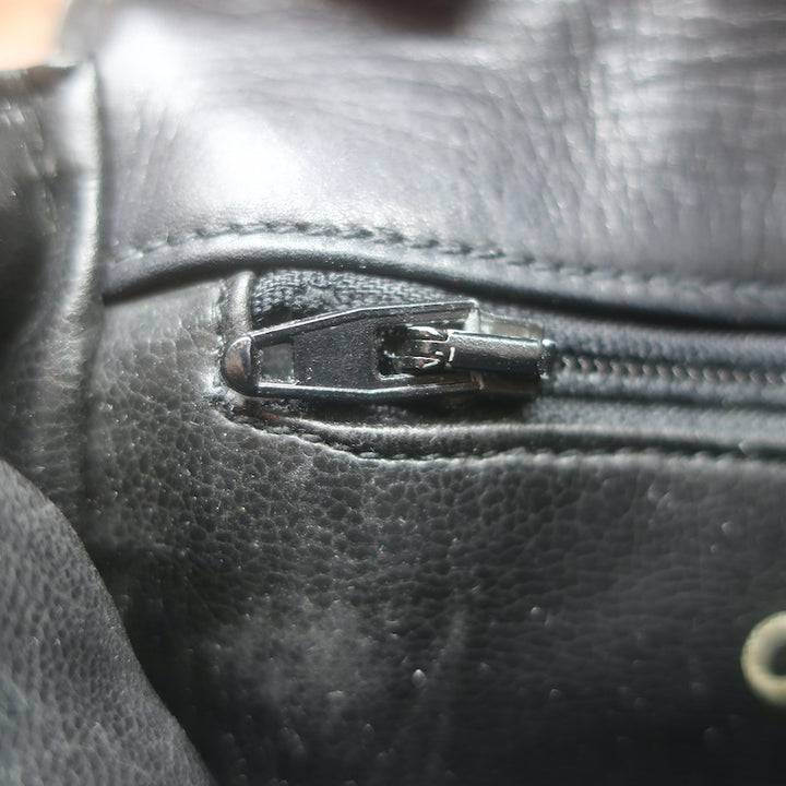 Vintage Chanel CC Turnlock Chain-Trimmed Quilted Mini Belt Bag Black Leather