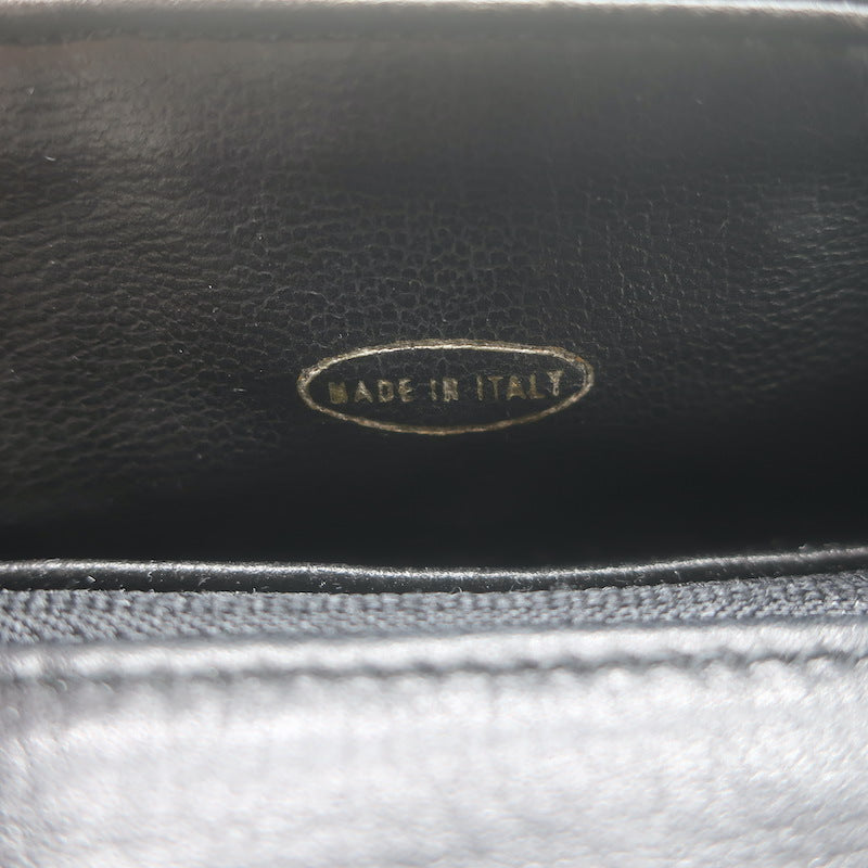 Vintage Chanel CC Turnlock Chain-Trimmed Quilted Mini Belt Bag Black Leather