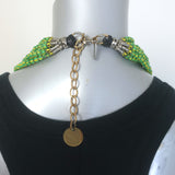 Masha Archer Beaded Collar Necklace Nile Green