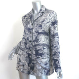 Christian Dior Chez Moi Shirt Navy/White Toile de Jouy Silk Twill Size US 6