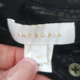 Intropia Long Sleeve Mini Dress Black Lurex Burnout Size 40