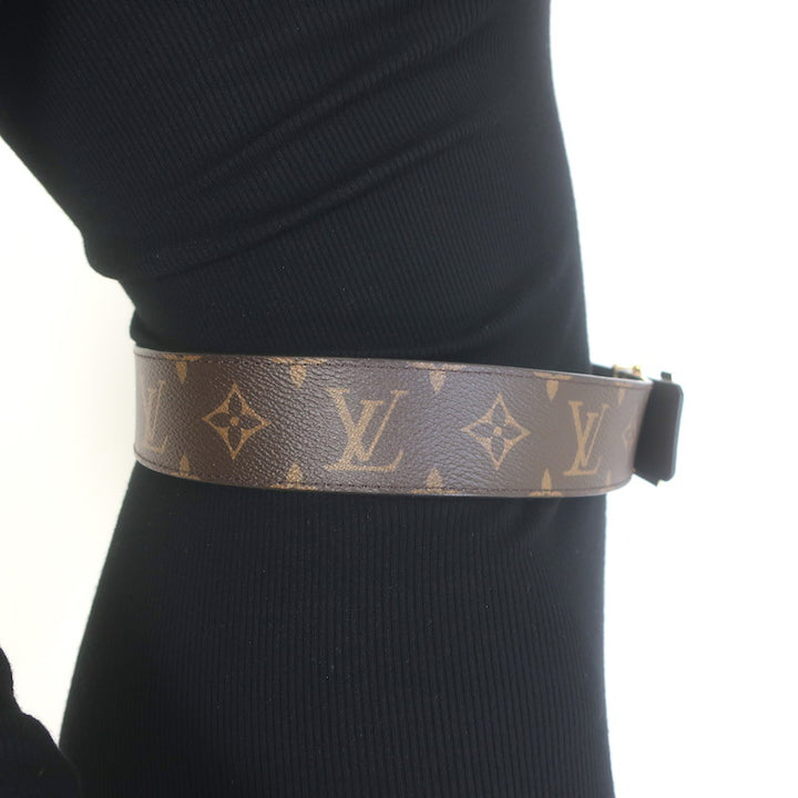 Louis Vuitton LV Initiales 40mm Reversible Belt Brown Monogram Canvas Size 80