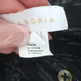 Intropia Long Sleeve Mini Dress Black Lurex Burnout Size 40